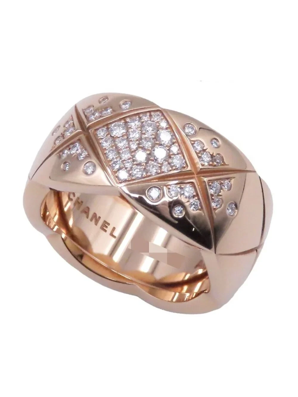 Chanel Coco Crush Beige Gold Diamond Large 57 Ring